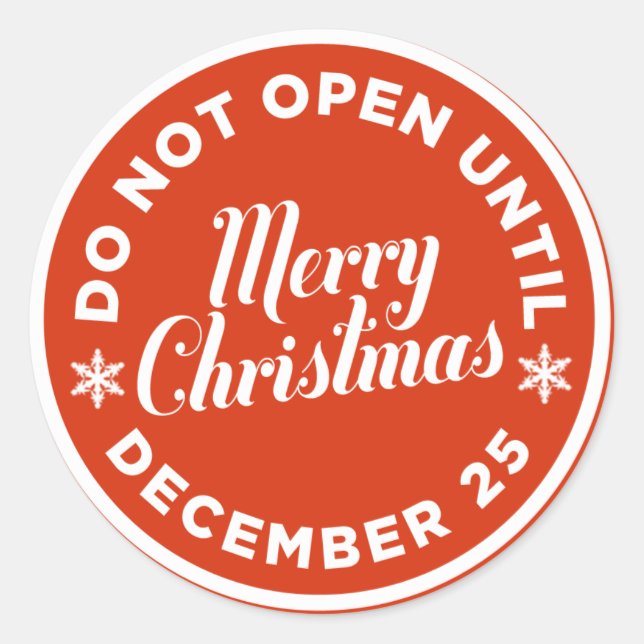 Do Not Open Until Christmas Gift Stickers (Front)