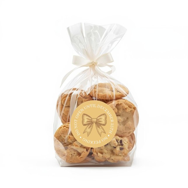 Do Not Open Until Christmas Gold Classic Round Sticker (Creator Uploaded)