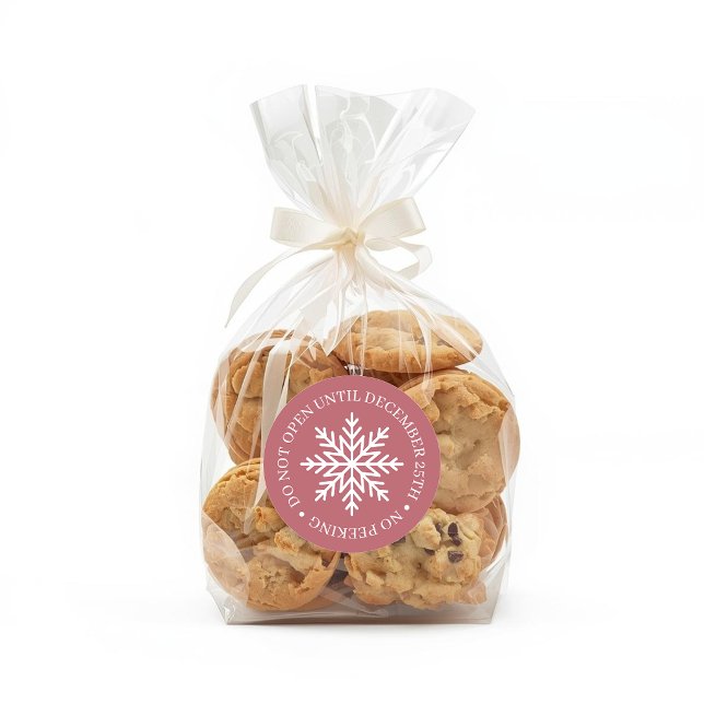 Do Not Open Until Christmas Mauve Classic Round Sticker (Creator Uploaded)