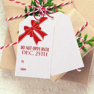 Do Not Open Until Christmas Santa Gift Tags