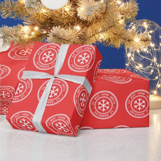 Do Not Open Until Red Christmas Wrapping Paper (Holidays)