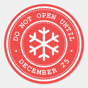 Do Not Open Until Red White Gift Tag