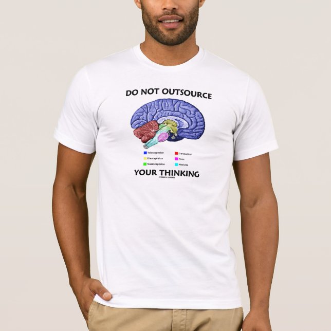 Do Not Outsource Your Thinking (Brain Anatomy) T-Shirt (Front)