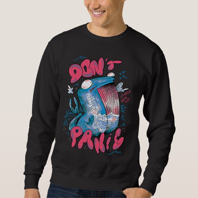 Do not panic scary shark sweatshirt (Front)
