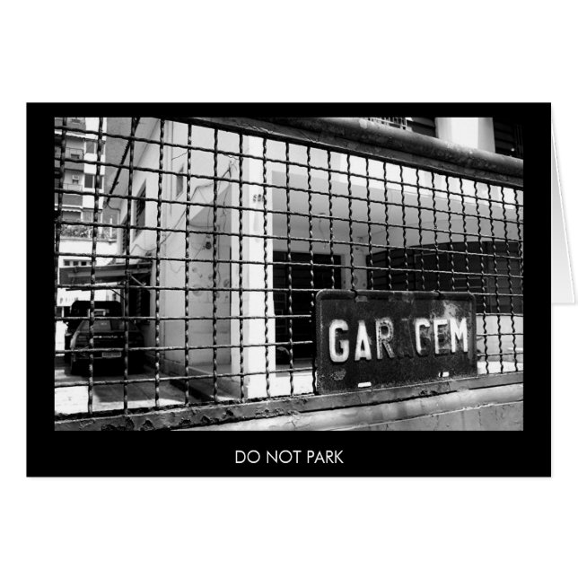 DO NOT PARK simple card (Front Horizontal)