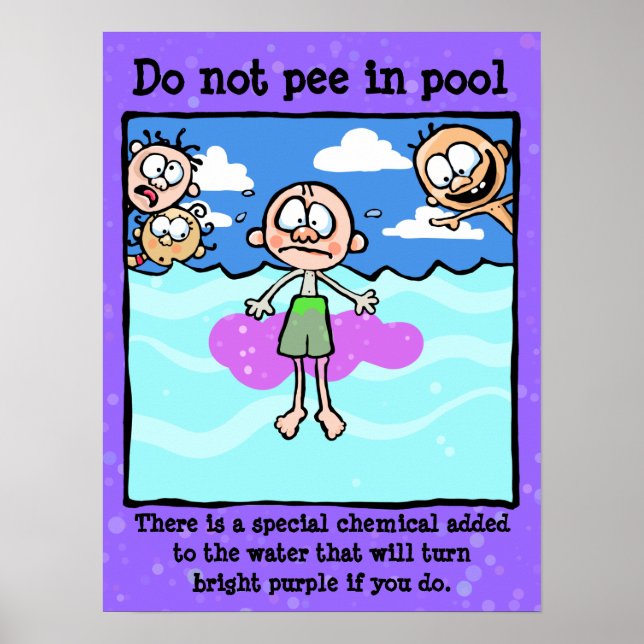 Do not PEE in the pool! Anti-pee campaign! Poster (Front)