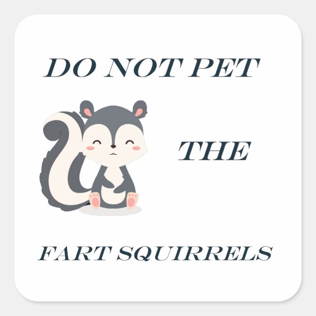 Do Not Pet The Fart Squirrels Square Sticker (Front)