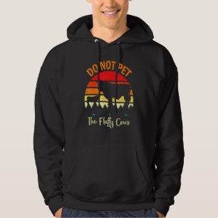 Do Not Pet The Fluffy Cows Bison Retro Vintage 3 Hoodie