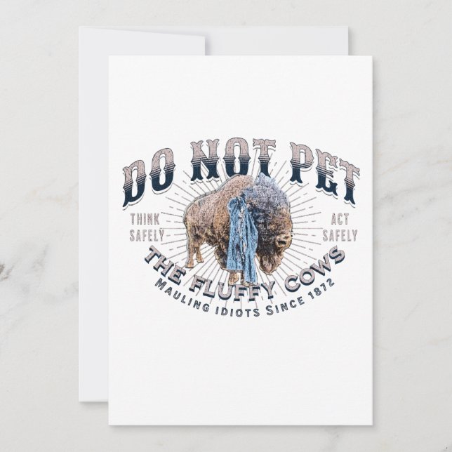 Do Not Pet The Fluffy Cows Holiday Card (Front)