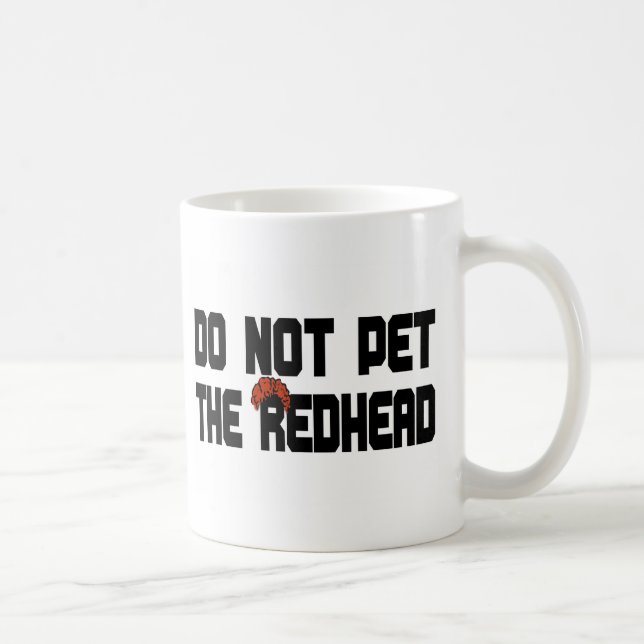 Do Not Pet The Redhead (w/ Wig) Coffee Mug (Right)