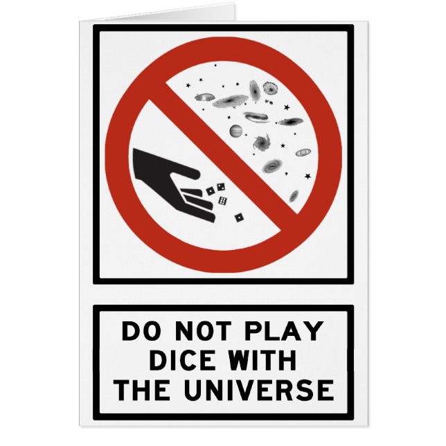 Do Not Play Dice with the Universe Highway Sign (Front)
