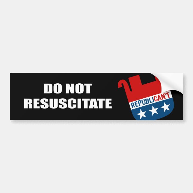 Do Not Resuscitate Bumper Sticker (Front)