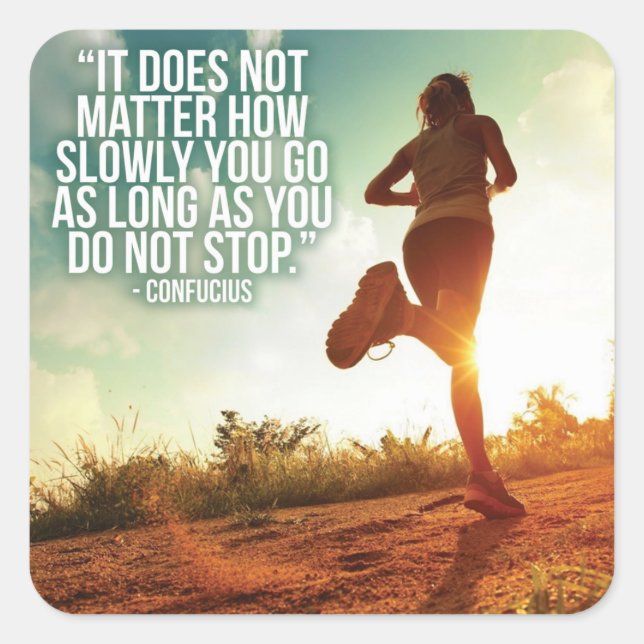 DO NOT STOP. Running Marathon Workout Motivational Square Sticker (Front)