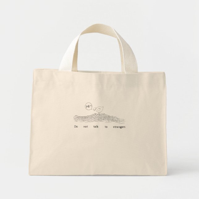Do not talk to strangers mini tote bag (Front)