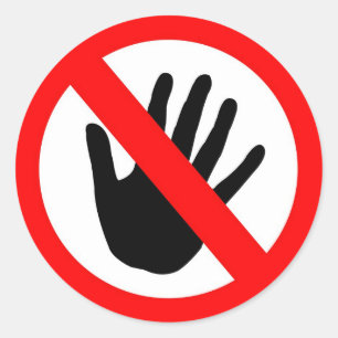 Do not touch classic round sticker