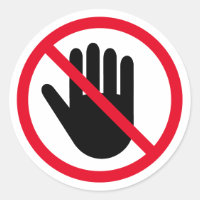 Do not touch hand forbidden warning sign symbol