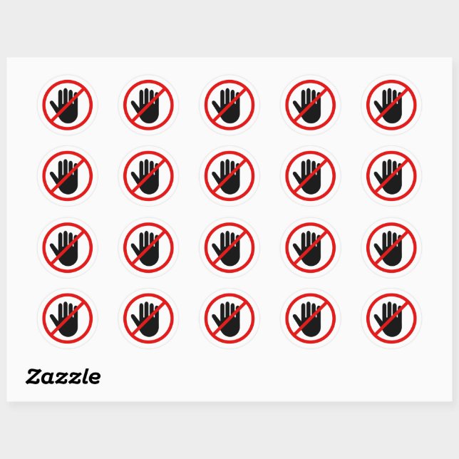 Do not touch stickers with forbidden sign (Sheet)