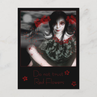Do not trust Red Flowers Postcard