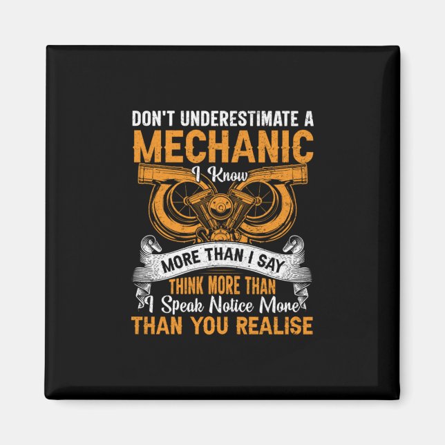 Do Not Underestimate Mechanic Magnet (Front)