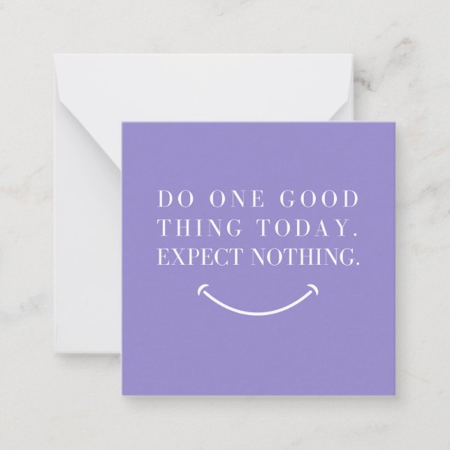 Do One Good Thing Today Motivational Quote Card (Front)