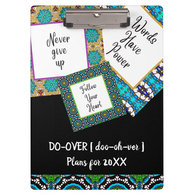 DO-OVER Motivational Inspirational Track Plans Clipboard (Front)