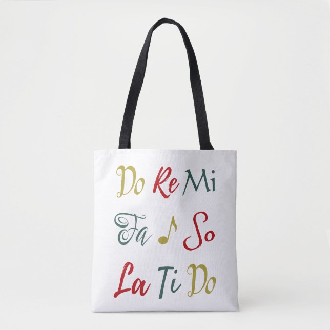 Do Re Me Cute Christmas The Sound of Music Musical Tote Bag (Front)