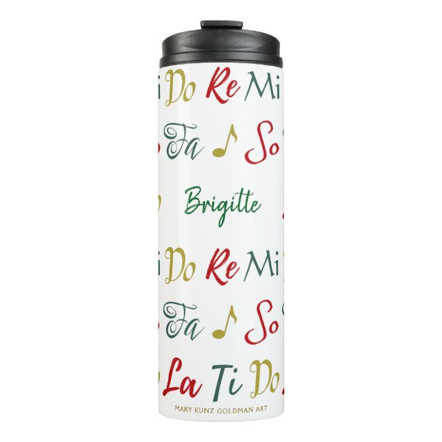 Do Re Mi Cute Personalised Holiday Singer Thermal Tumbler (Front)