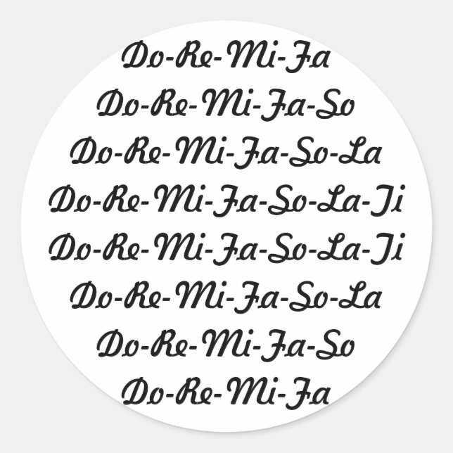 Do-Re-Mi-Fa-So-La-Ti Sticker (Front)