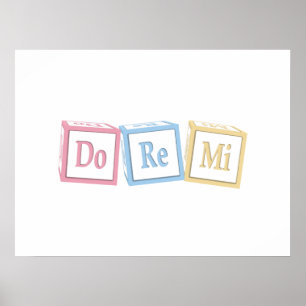 "Do Re Mi" Solfeggio Baby Blocks Kids Music Poster