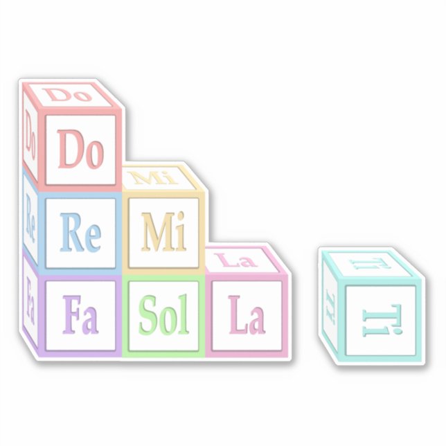 "Do Re Mi" Stacked Musical Baby Blocks Kids Sticke (Front)