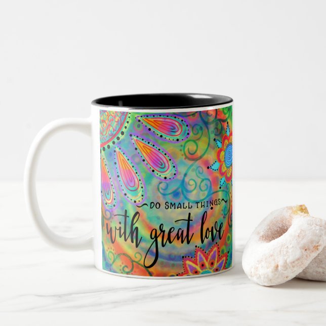 Do Small Things Two-Tone Coffee Mug (With Donut)