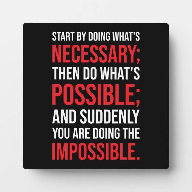 Do The Impossible, Gym, Hustle, Success Motivation Plaque (Front)