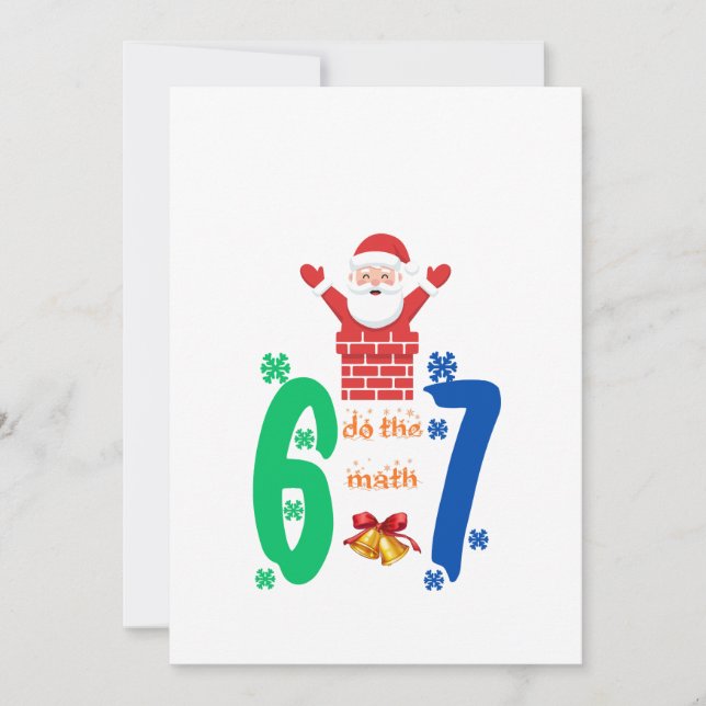 Do The Math 67 Meme Christmas Thank You Card (Front)