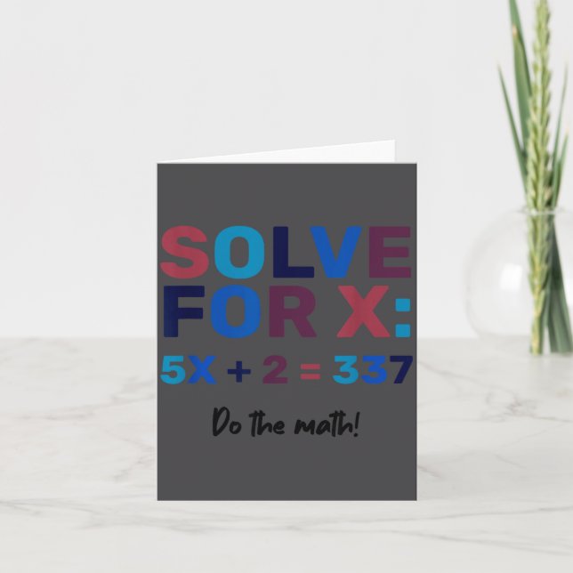Do The Math 67 Meme Funny Six Seven, Algebra Teach Card (Front)