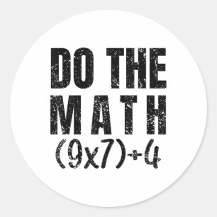 Do The Math Equation Thanksgiving Teacher 67 Six S Classic Round Sticker