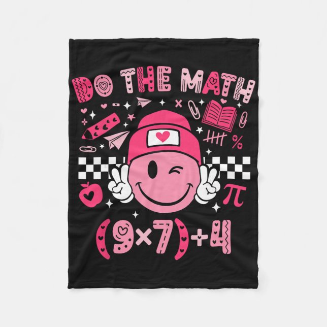 Do The Math Six Seven 76 Meme Valentine's Day Math Fleece Blanket (Front)