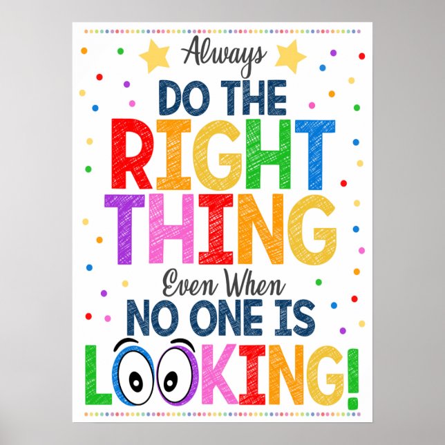 Do The Right Thing Rainbow Classroom Poster (Front)