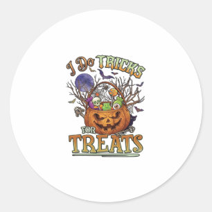 Do Tricks Treats Halloween Pumpkin Basket Candy Sk Classic Round Sticker