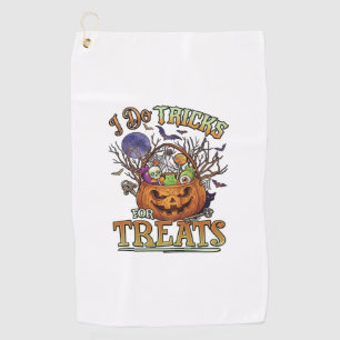 Do Tricks Treats Halloween Pumpkin Basket Candy Sk Golf Towel