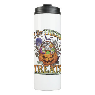 Do Tricks Treats Halloween Pumpkin Basket Candy Sk Thermal Tumbler