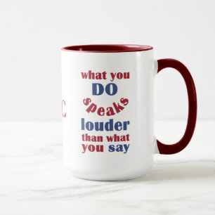 Do vs. Say custom monogram mugs