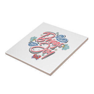 Do what brings you Joy Floral and Butterfly quote Ceramic Tile