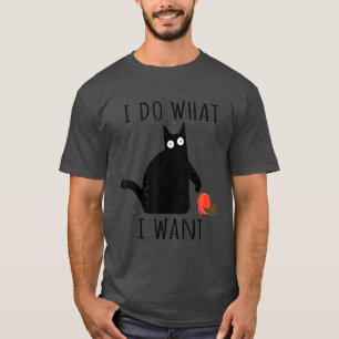 Do What I Want Cat Coffee Lover Funny Black Cat  T-Shirt