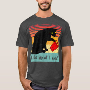 Do What I Want Vintage Black Cat My Funny Cat Love T-Shirt