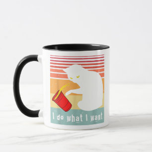 Do What I Want Vintage Black Cat Red Cup Funny My