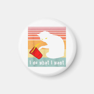 Do What I Want Vintage Black Cat Red Cup Funny My  Magnet