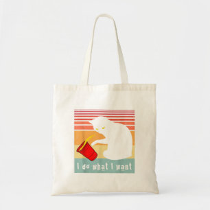Do What I Want Vintage Black Cat Red Cup Funny My Tote Bag