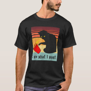 Do What I Want Vintage Black Cat Red Cup My Cat T-Shirt