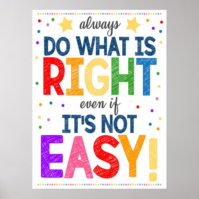 Do What Is Right Classroom Poster (Front)