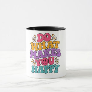 Do What Makes You Happy – Colourful Retro Positive Mug